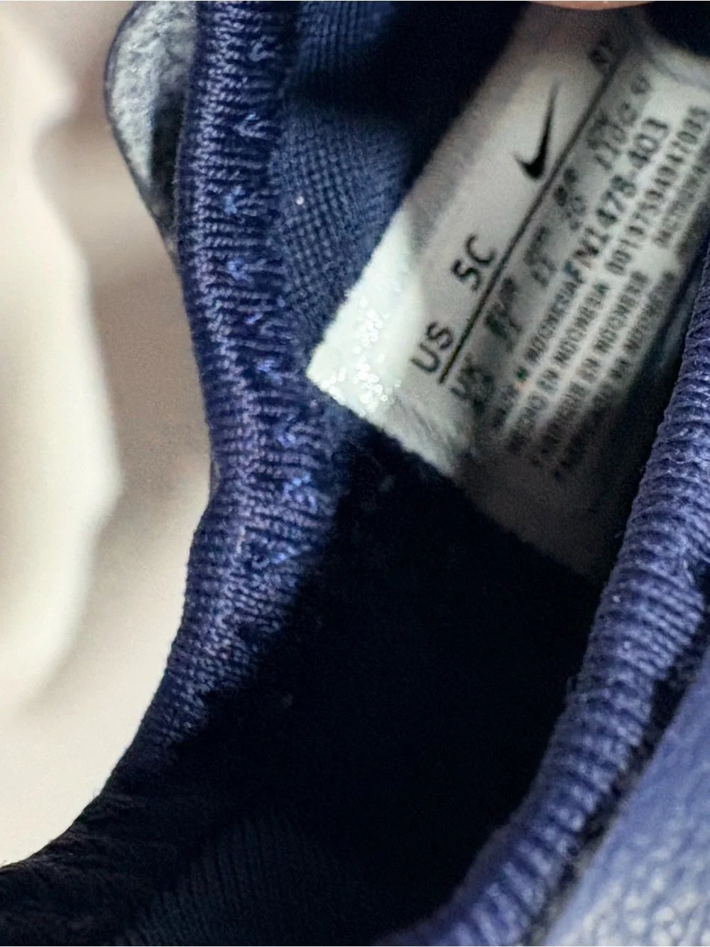 Nike Kids Navy Blue & White Slip-On Sneakers
